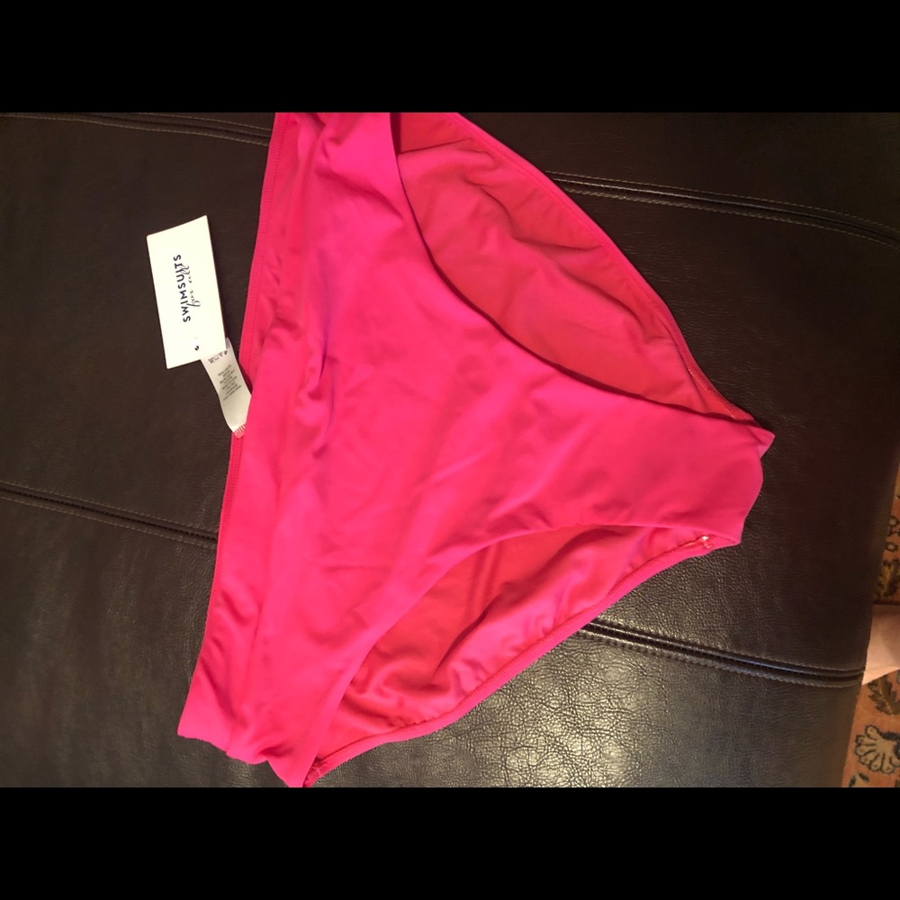 Hot pink high waisted swim suit bottoms